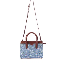 TEAL BY CHUMBAK Two Handles Floral Printed Structured Handheld Bag image 2