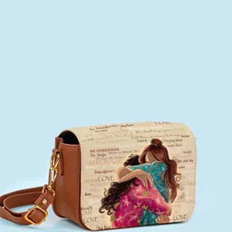 Kalankit Graphic Printed Structured Crossbody Sling Bag image 4