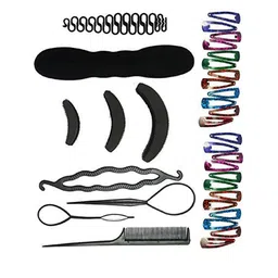 CHRONEX Set Of 33 Braid Maker Puff Bumpit Tic Tac Clips Hair Styling Hair Accessories-24