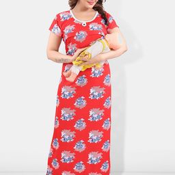 Be You Floral Printed Satin Maxi Maternity Nightdress-picture-45