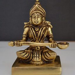 CraftVatika Gold-Toned Goddess Devi Annapurna with Fine Carving Idol Showpieces-20