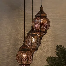 Homesake Black Textured Handcrafted Cluster Lights-image-31