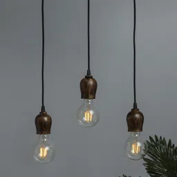 Homesake Black & Brown Solid Handcrafted Cluster Lights-2