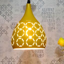 Lyse Decor Yellow Textured Aluminium Ceiling Lamp-52