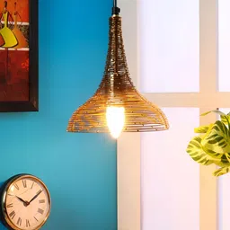 Decor de Maison Gold Toned Textured Aluminium Bell Ceiling Lamp-picture-17