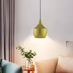Areezo Gold Toned Aluminium Bell Ceiling Lamp-17