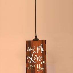Gojeeva Brown and White Wooden 10 Watts Rectangular Contemporary Ceiling Lamp image 3