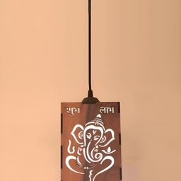 Gojeeva Brown Wooden 10 Watts Traditional Ceiling Lamp-42