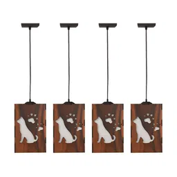 Gojeeva Brown 4 Pieces Textured Ceiling Lamp With Adjustable Cord image 4