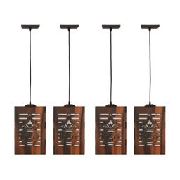 Gojeeva Brown 4 Pieces Textured Ceiling Lamp With Adjustable Cord image 2