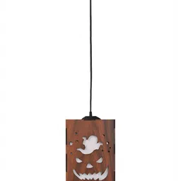 Gojeeva Brown Textured Wooden Ceiling Lamp With Adjustable Cord image 4