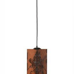 Gojeeva Brown and White Wooden 10 Watts Rectangular Traditional Ceiling Lamp image 3