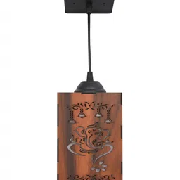 Gojeeva Brown & White Textured Contemporary Ceiling Lamp image 4