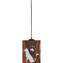 Gojeeva Brown 2 Pieces Textured Wooden Ceiling Lamp With Adjustable Cord image 4