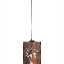 Gojeeva Brown 2 Pieces Textured Wooden Ceiling Lamp With Adjustable Cord image 2