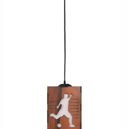 Gojeeva Brown Rectangle Textured Wooden Contemporary Ceiling Lamp image 3