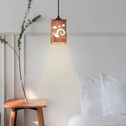 Gojeeva Brown Textured Ceiling Lamp With Adjustable Cord-56
