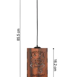 Gojeeva Brown and White 2 Pcs Ganesh Wooden 10 Watts Rectangular Traditional Ceiling Lamp image 2