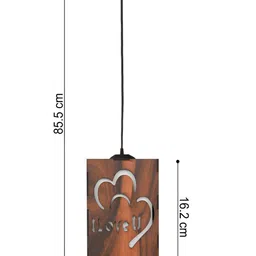Gojeeva Brown 2 Pieces Textured Wooden Ceiling Lamp With Adjustable Cord image 5