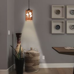Gojeeva Brown 2 Pieces Wooden 10 Watts Traditional Ceiling Lamp-50
