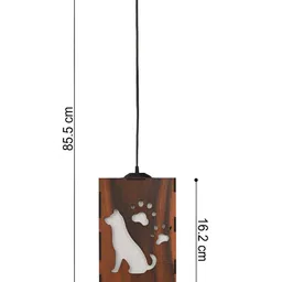 Gojeeva Brown 2 Pieces Textured Wooden Ceiling Lamp With Adjustable Cord image 5