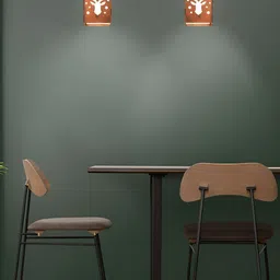 Gojeeva Brown & White Textured Contemporary Wooden Ceiling Lamp-11