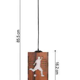 Gojeeva Brown Rectangle Textured Wooden Contemporary Ceiling Lamp image 5