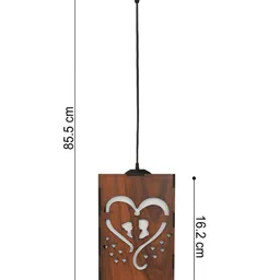 Gojeeva Brown & White 2 Pcs Wooden 10 Watts Rectangular Contemporary Ceiling Lamps image 5