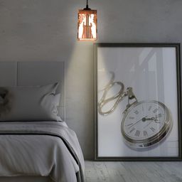 Gojeeva Brown & White Textured Contemporary Ceiling Lamp-76