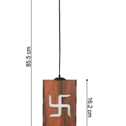 Gojeeva Brown Textured Traditional Ceiling Lamp With Adjustable Cord image 4
