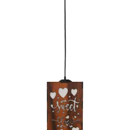 Gojeeva Brown 4 Pieces Textured Wooden Ceiling Lamp With Adjustable Cord image 2
