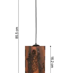 Gojeeva Brown Textured Ceiling Lamp With Adjustable Cord image 2