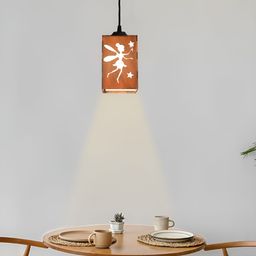 Gojeeva Brown 2 Pieces Textured Wooden Ceiling Lamp With Adjustable Cord-17