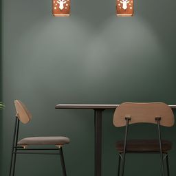 Gojeeva Brown & White 2 Pcs Wooden 10 Watts Rectangular Contemporary Ceiling Lamps-20