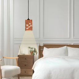 Gojeeva Brown 4 Pieces Rectangle Textured Wooden Contemporary Ceiling Lamps-25