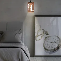 Gojeeva Brown and White 4 Pieces Wooden 10 Watts Rectangular Contemporary Ceiling Lamps-14
