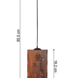 Gojeeva Brown & White 4 Pcs Hanuman Wooden 10 Watts Rectangular Traditional Ceiling Lamps image 2