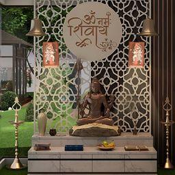 Gojeeva Brown and White 4 Pcs Vishnu Wooden 10 Watts Rectangular Traditional Ceiling Lamps-40