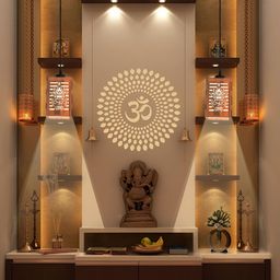 Gojeeva Brown and White 2 Pcs Kalash Wooden 10 Watts Rectangular Traditional Ceiling Lamps-32