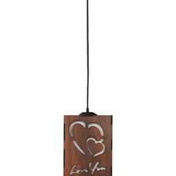 Gojeeva Brown & Black 4 Pieces Textured Wooden Ceiling Lamp With Adjustable Cord image 2