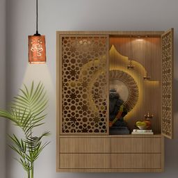 Gojeeva Brown & White 4 Pieces Textured Contemporary Wooden Ceiling Lamps-18
