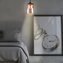 Gojeeva Brown & White 4 Pieces Textured Contemporary Wooden Ceiling Lamps-23