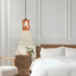 Gojeeva Brown and White 4 Pcs Football Player Wooden 10 Watts Contemporary Ceiling Lamps-36