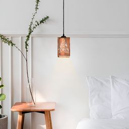 Gojeeva Brown & White 4 Pcs Hanuman Wooden 10 Watts Rectangular Traditional Ceiling Lamps-0
