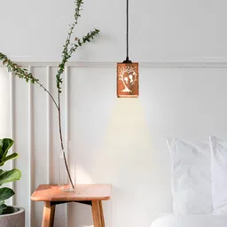 Gojeeva Brown 4 Pieces Rectangle Textured Wooden Contemporary Ceiling Lamps-image-78