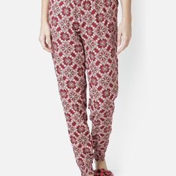 BStories Women Maroon Printed Lounge Pants-image-68