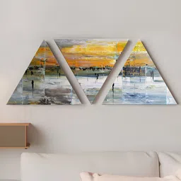 Art Street Yellow & Blue 3 Piece Canvas Other Wall Paintings-image-69