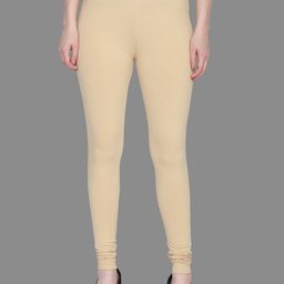 SPIFFY Women Cream-Coloured Solid Leggings-picture-57