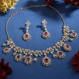 AMI Rose Gold-Plated CZ-Studded Jewellery Set-image-69