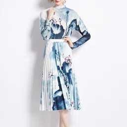 JC Collection Floral Printed High Neck Top & Skirt Co-Ords Set-41